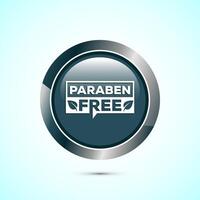 Paraben free icon, suitable for product label. Gray color round button design vector