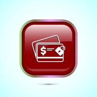 Secure payment icon design illustration, Payment safety sign for website, logo, app. Red color square button design vector