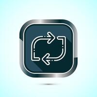 Sync processing icon design, Synchronization or reset icon, Reload sign, Gray shadow button design vector