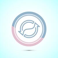 Sync processing icon design, Synchronization or reset icon, Reload sign, Pastel color button design vector