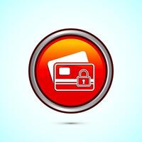 Secure payment icon design illustration, Payment safety sign for website, logo, app. Orange color round button design vector