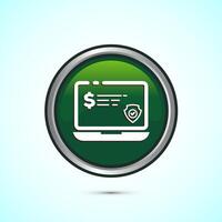 Secure payment icon design illustration, Payment safety sign for website, logo, app. Green color round button design vector
