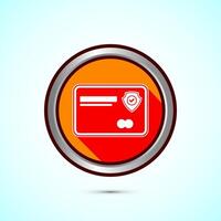 Secure payment icon design illustration, Payment safety sign for website, logo, app. Orange shadow button design vector