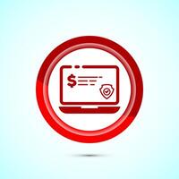 Secure payment icon design illustration, Payment safety sign for website, logo, app. Red color button design vector