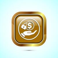 Secure payment icon design illustration, Payment safety sign for website, logo, app. Gold color square button design vector
