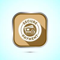 Secure payment icon design illustration, Payment safety sign for website, logo, app. Gold shadow button design vector
