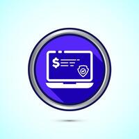 Secure payment icon design illustration, Payment safety sign for website, logo, app. Blue shadow button design vector