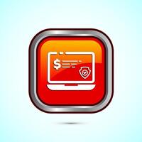 Secure payment icon design illustration, Payment safety sign for website, logo, app. Orange color square button design vector