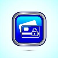 Secure payment icon design illustration, Payment safety sign for website, logo, app. Blue color square button design vector