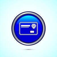 Secure payment icon design illustration, Payment safety sign for website, logo, app. Blue color round button design vector
