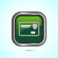 Secure payment icon design illustration, Payment safety sign for website, logo, app. Green color square button design vector