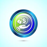 Secure payment icon design illustration, Payment safety sign for website, logo, app. Glossy round button design vector