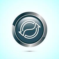 Sync processing icon design, Synchronization or reset icon, Reload sign, Gray color round button design vector