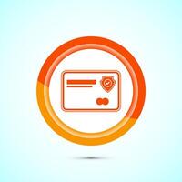 Secure payment icon design illustration, Payment safety sign for website, logo, app. Orange color button design vector