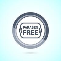 Paraben free icon, suitable for product label. Gray color button design vector