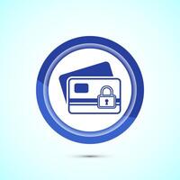 Secure payment icon design illustration, Payment safety sign for website, logo, app. Blue color button design vector