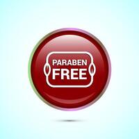 Paraben free icon, suitable for product label. Red color round button design vector