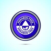 Paraben free icon, suitable for product label. Blue shadow button design vector