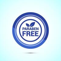 Paraben free icon, suitable for product label. Blue color button design vector
