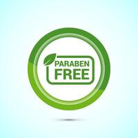 Paraben free icon, suitable for product label. Green color button design vector