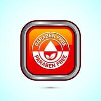Paraben free icon, suitable for product label. Orange color square button design vector
