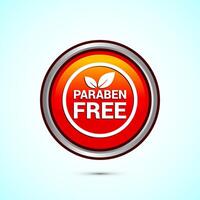 Paraben free icon, suitable for product label. Orange color round button design vector