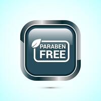 Paraben free icon, suitable for product label. Gray color square button design vector