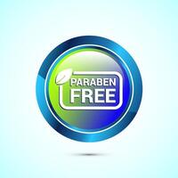 Paraben free icon, suitable for product label. Glossy round button design vector