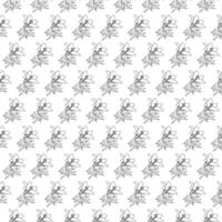 Lily branch with simple flower. Doodle style. Seamless pattern. vector