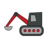 Building site machinery design . vector