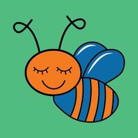 Smiling honey bee art. vector