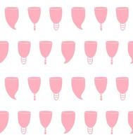 Seamless pattern of doodle sketch menstrual cup isolated on white background vector