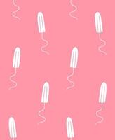 Seamless pattern of colored hand drawn doodle sketch menstrual tampon isolated on white background vector