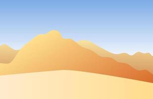 Colored flat landscape with sand and mountains vector