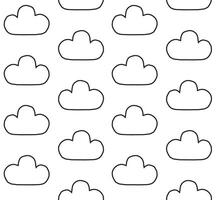 Seamless pattern of hand drawn doodle sketch cloud isolated on white background vector