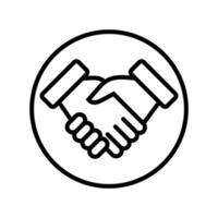 Hand Shake Icon Design in One style with Editable Stroke vector