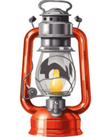 Antique lantern glowing with fiery kerosene flame icon isolated png