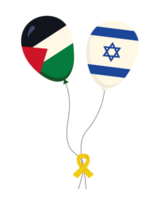 Balloons with the flag of israel and palestine icon design isolated png
