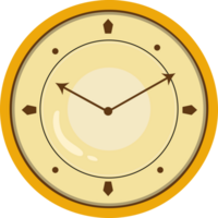 A clock with a yellow frame icon design isolated png