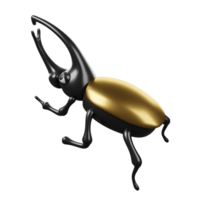 A black and gold beetle with a long tail png