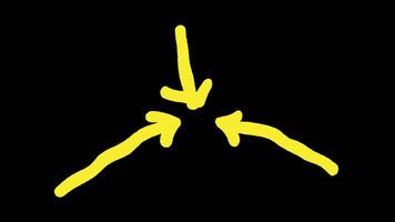 Icon line direction element Arrow doodle sketch animated line alpha channel video