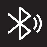 A white icon with a bluetooth symbol on it vector