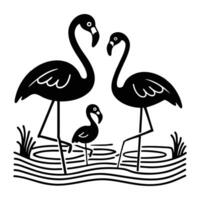 flamingo family illustration. vector