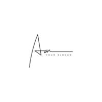 Aa initial signature logo design vector