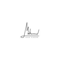 Muhammad name signature logo design vector