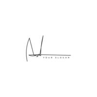Ad initial signature logo design vector