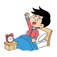 Little boy wake up in the morning vector
