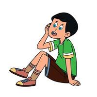 A tired bored boy vector