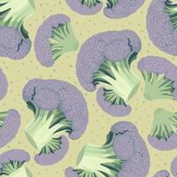 seamless pattern with broccoli cabbage vector