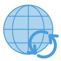 Globe Icon illustration in Blue color flat style. vector